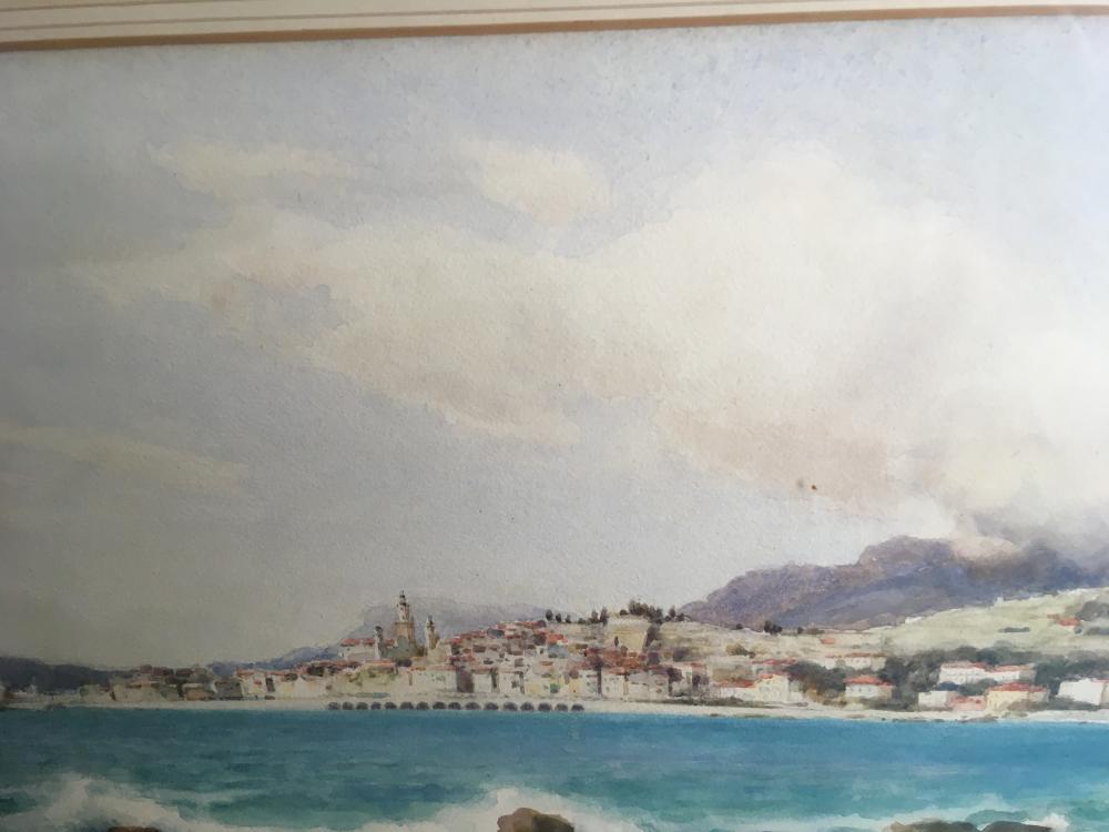 Arthur Burrington (British, 1856-1924) Menton, France signed lower right "Arthur Burrington / - Image 8 of 9