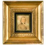 Attributed to George Richmond (British, 1809-1896) Miniature portrait of Theophilus Hill, in buff