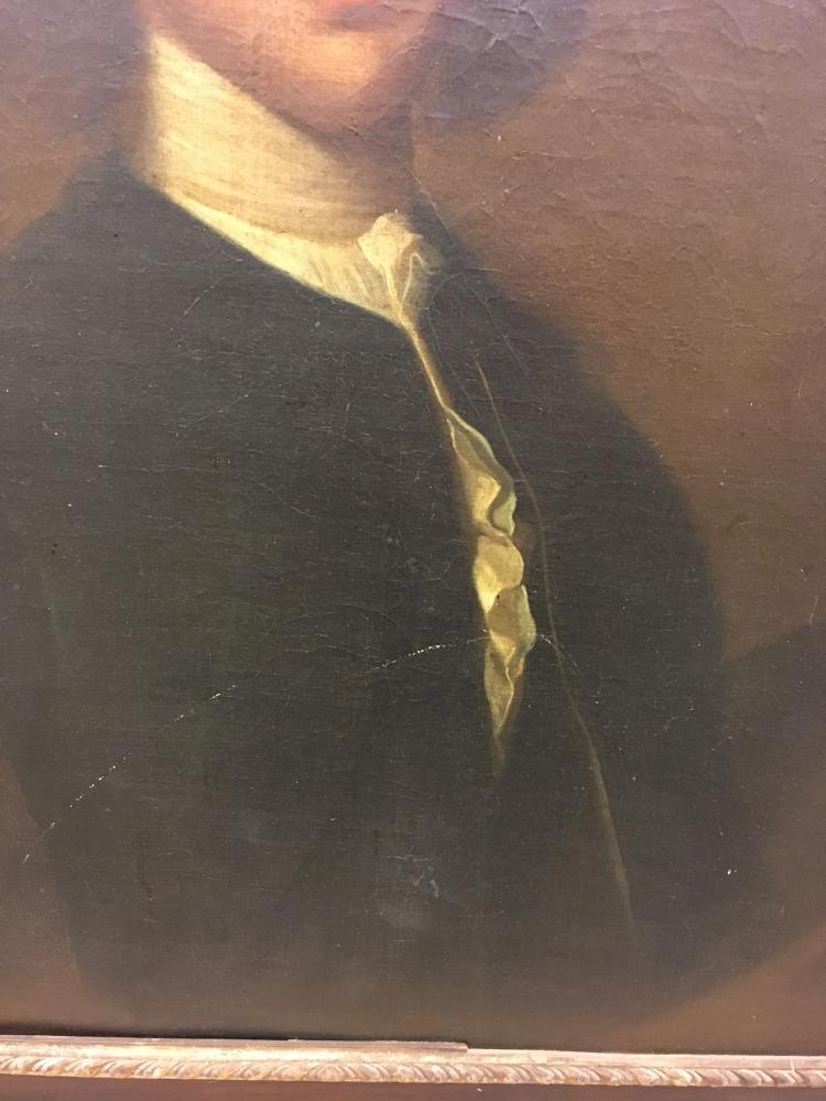 English School, 18th Century Portrait of a gentleman, three-quarter length, in black jacket and - Image 9 of 12