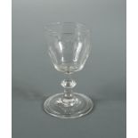 A set of six George III liqueur marriage glasses, each engraved with 'R over S * M', on knopped