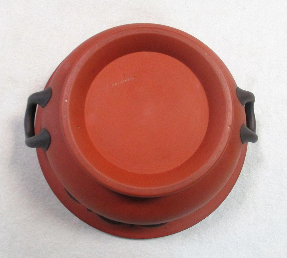 A 19th century Wedgwood Rosso Antico two-handled pedestal bowl, sprigged with a border of palmettes, - Image 5 of 6