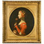 Italian School, late 17th - early 18th Century Portrait of Petrarch's Laura, in profile, smelling