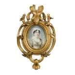 English School, 19th Century Portrait miniature of a Lady in a lace mob cap; and Portrait of a