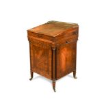 A Regency mahogany Davenport desk, attributed to Gillows, with leather lined top, above a fitted