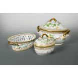 Items of Royal Copenhagen Flora Danica porcelain, to include a pair of two-handled pierced