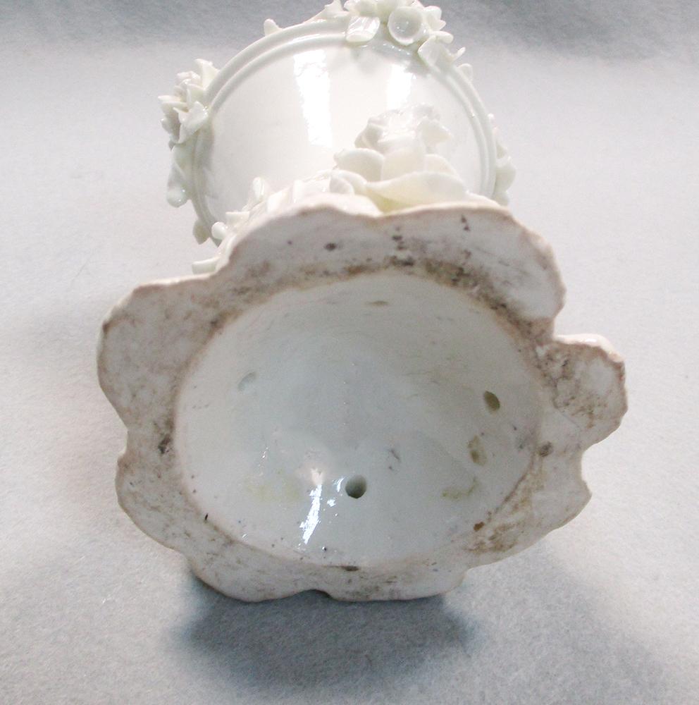 A Saint-Cloud blanc de chine pastille burner, circa 1730-50, the tapering body with a lower band - Image 6 of 8