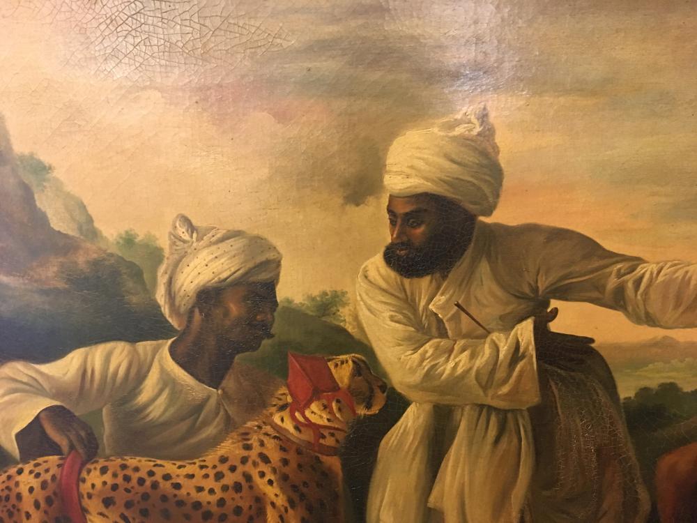 After George Stubbs (British, 1724-1806) A Cheetah and a Stag with two Indian servants oil on canvas - Image 2 of 9