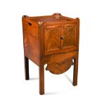 A George III mahogany night cupboard, 81 x 48 x 47cm (32 x 19 x 18in)