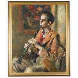 § Kenneth Green, RP (British, 1905-1986) The Clarinet Player signed lower right "Kenneth Green 1942"