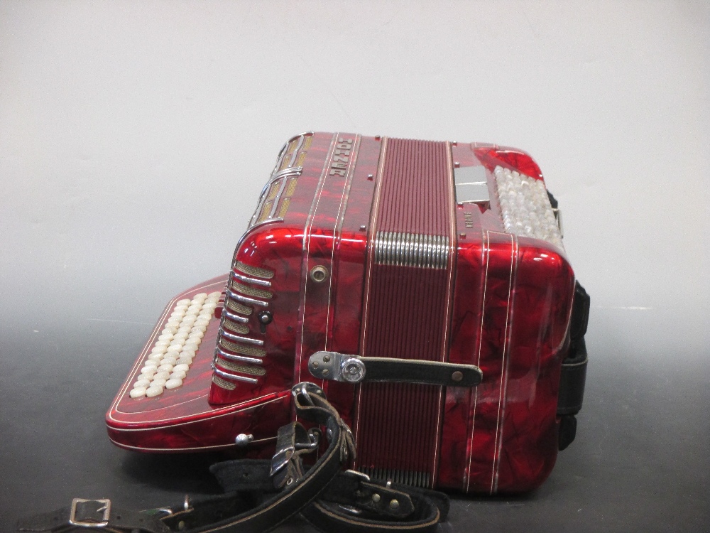 A Hohner Shand Morino 46 button accordion, together with Hohner hard shelled felt lined case - Image 9 of 12