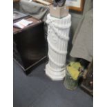 A Gustavsberg white glazed porcelain fluted column, 100cm high