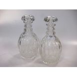 Pair of triple neck decanters (2)