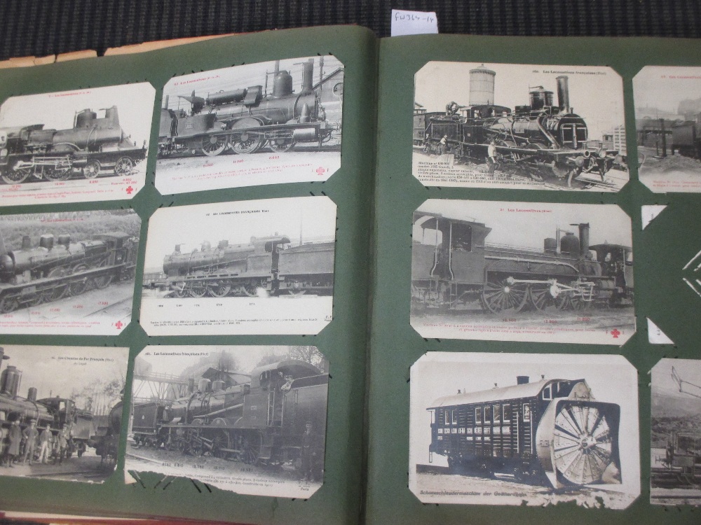 An album of early 20th century train related postcards, including a locomotive accident, mostly - Image 2 of 3