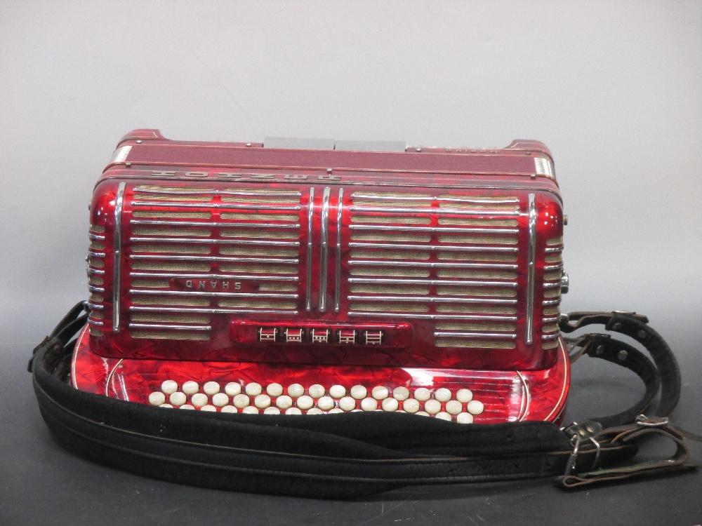 A Hohner Shand Morino 46 button accordion, together with Hohner hard shelled felt lined case - Image 2 of 12