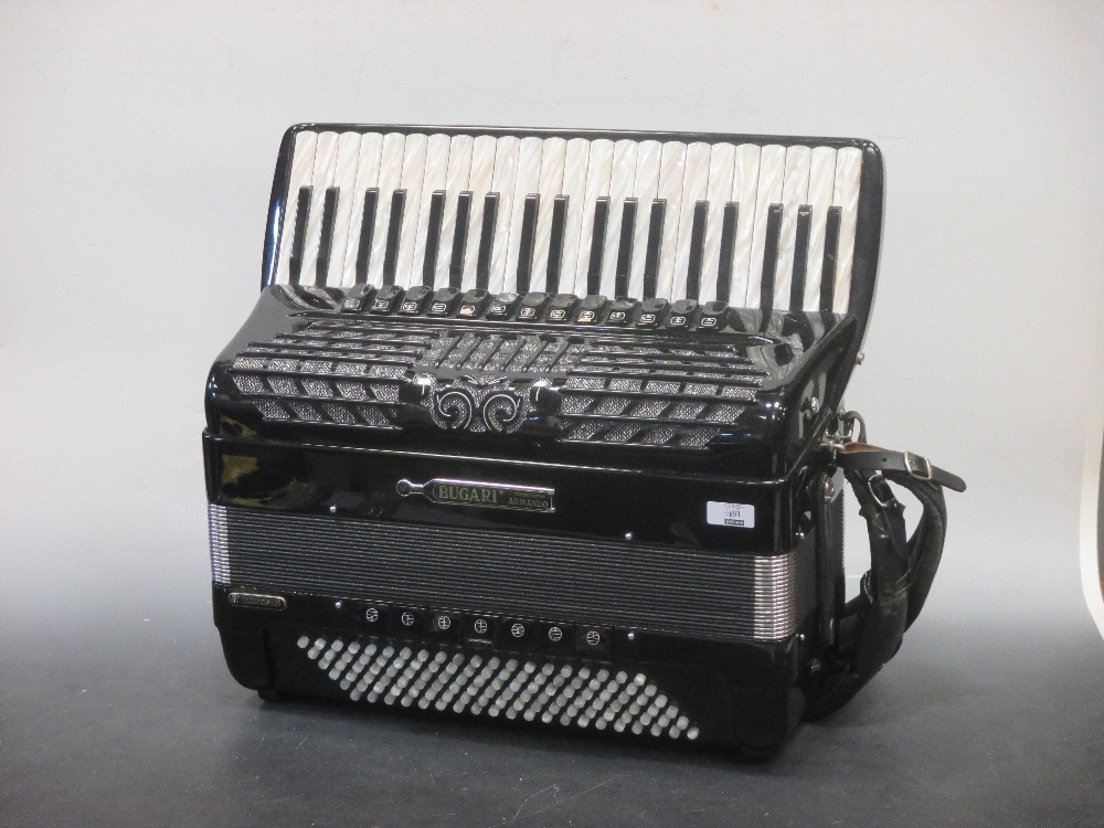 A Bugari Champion Cass accordion, castelfidardo armando, with original case