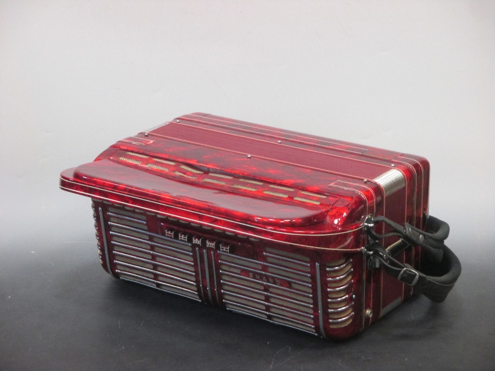 A Hohner Shand Morino 46 button accordion, together with Hohner hard shelled felt lined case - Image 8 of 12