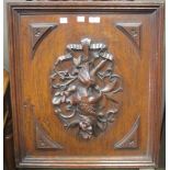 A late 19th Century French carved oak panel depicting a dead hare, 59cm x 53cm