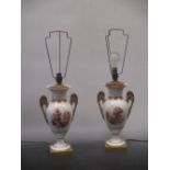 A pair of Continental porcelain lamps