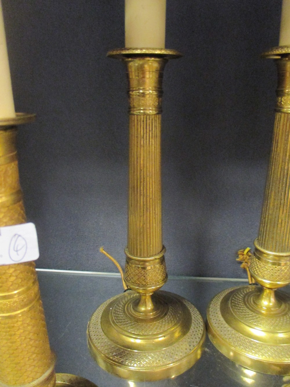 Two matched pairs of Empire candlesticks - for electricity (4) - Image 4 of 4