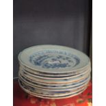 An 18th century Delft bianco soprano bianco plate; a Bristol plate painted with a landscape from the