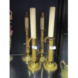 Two matched pairs of Empire candlesticks - for electricity (4)