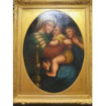 After Raphael, Madonna della Sedia, inscribed on a label verso "from the original by Raphael Madonna