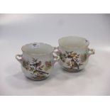 A pair of Meissen style cache pots (2)