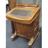 A late Victorian walnut Davenport desk