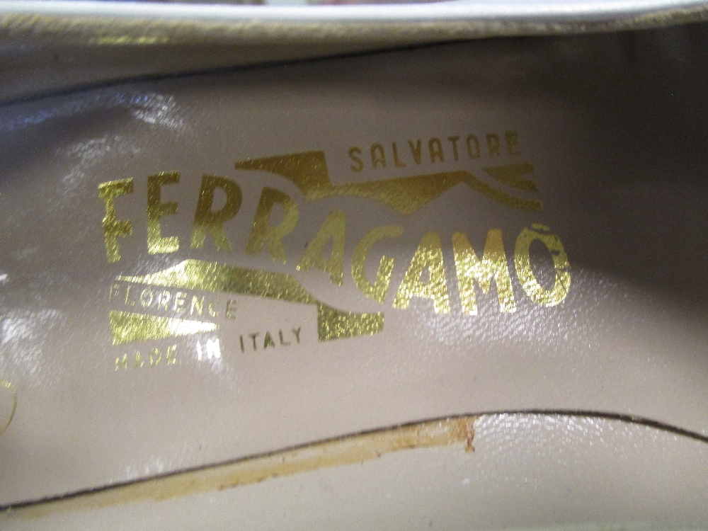 Five pairs of lady's Ferragamo shoes; a pair of lady's Petra Firenze lady's shoes, (never been worn) - Image 2 of 3