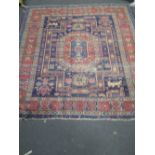 A square Hamadan rug