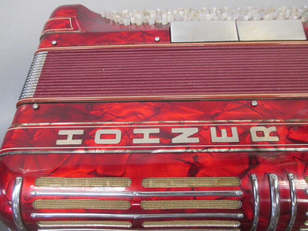 A Hohner Shand Morino 46 button accordion, together with Hohner hard shelled felt lined case - Image 3 of 12