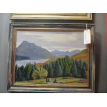 Christopher Tombleson (British, 1902-1988) 'Highland Loch Scene', signed and dated '37', oil on