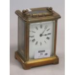 A brass cased carriage clock