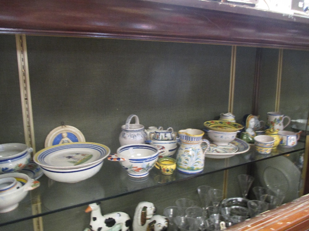 A group of Quimper/Rouen type pottery wares, various shapes and sizes, typical colours and - Image 2 of 4