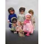 A large box of old dolls, circa 1920's and later