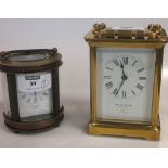A carriage clock retailed by Munsey, together with a Boudois carriage clock (2)