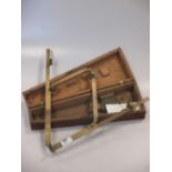 A late 19th century brass pantograph, cased