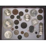 A 1987 $25 silver coin and various silver coins and others