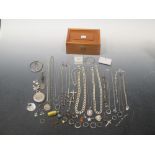 A box containing a large quantity of silver and '925' stamped jewellery, 10.9ozt, together with a