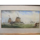 R Markes (British, 19th Century), Sailing ships in choppy seas, signed lower left "R Markes '68 ",