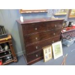 A Mahogany chest of two short over three long draws, stamped 'Walker & Sons'