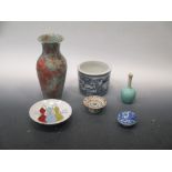Six pieces of Oriental Ceramics: including a Japanese Nabeshima dish painted with three gourds, 19th