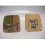Two 19th century Chinese watercolours of seated female royals each 25cm x 19cm