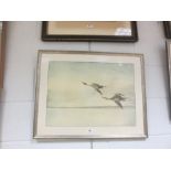 Leon Danchin (British, 1887-1938) 'Two Ducks in Flight'; another 'Ducks in Flight', watercolours (2)