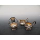 Two silver cream jugs and two silver two handled bowls 19.6ozt gross (4)