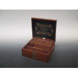 A Victorian painter's box by Rowney and a walnut and inlaid tea caddy: the first of mahogany with