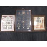 Three framed coin displays (3)