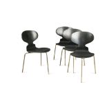 Arne Jacobsen (1902-1971) for Fritz Hansen, a set of four 3100 'Ant' chairs, originally designed