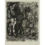 § Marc Chagall (French/Russian, 1887-1985) Death and the Woodsman (plate eight from Fables of