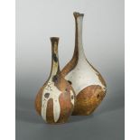 § Robert Fournier, (British, 1915-2008), two stoneware vases, each of flattened bottle form with